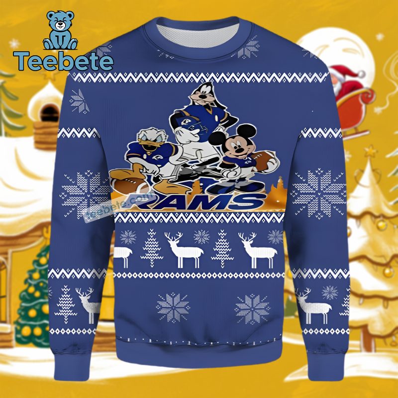 Los Angeles Rams Donald Duck Mickey Mouse Goofy Xmas Sweater Party Unisex