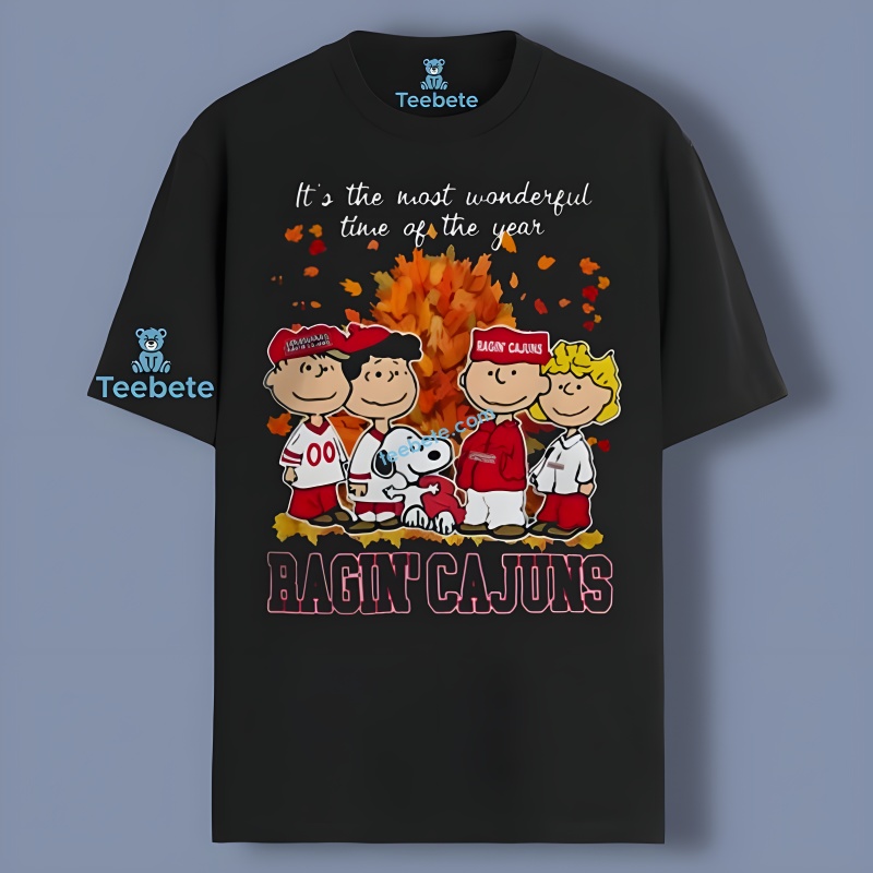 Louisiana Ragin Cajuns With Peanuts Snoopy Autumn Unisex Shirt