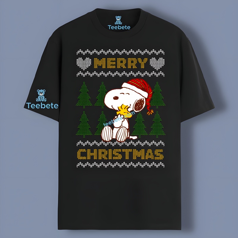 Merry Christmas Peanuts Snoopy And Woodstock Ugly Pattern Shirt