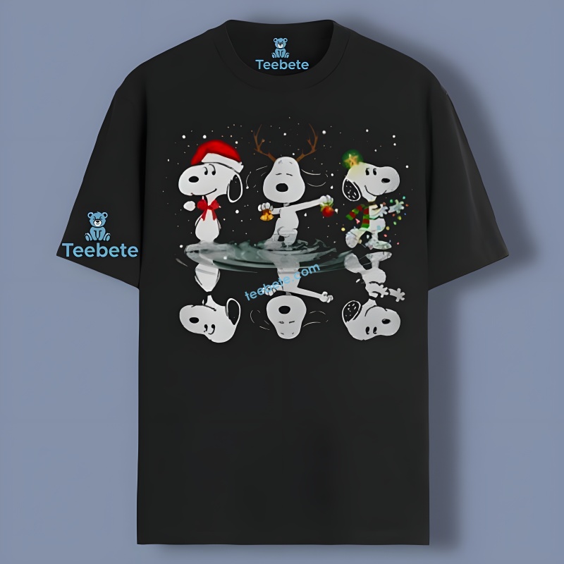 Snoopy Merry Christmas Santa Claus Reindeer Tshirt
