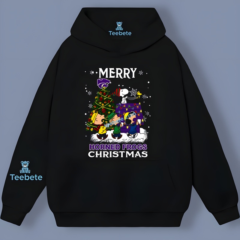 Merry Kansas State Wildcats Christmas Peanuts Snoopy And Woodstock Hoodie Merry Kansas State Wildcats Christmas Peanuts Snoopy And Woodstock Hoodie