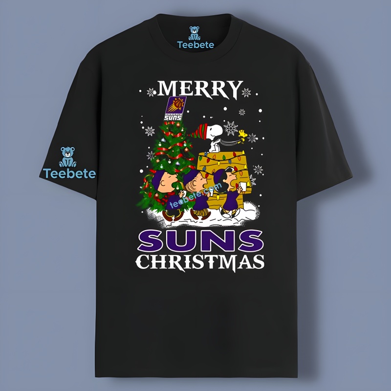 Merry Phoenix Suns Xmas Peanuts Snoopy Woodstock Graphic Shirt