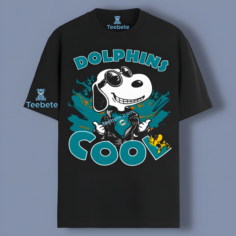 Miami Dolphins Peanuts Joe Cool Snoopy Woodstock Cotton Shirt