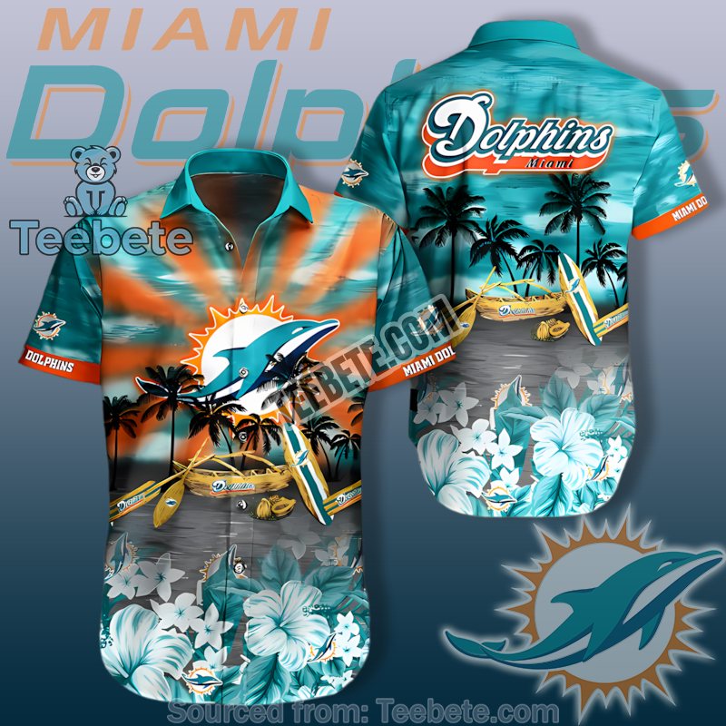 Miami Dolphins Teal Horror Characters With Jason Freddy Best Aloha Shirts