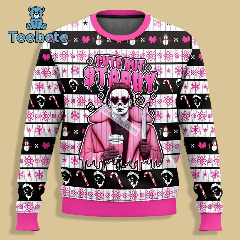 Michael Myers Haunted House Ugly Christmas Sweaters Grey Black Best