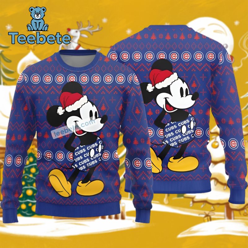 Chicago Cubs Mick Mouse Xmas Sweater Party Pullover Adults