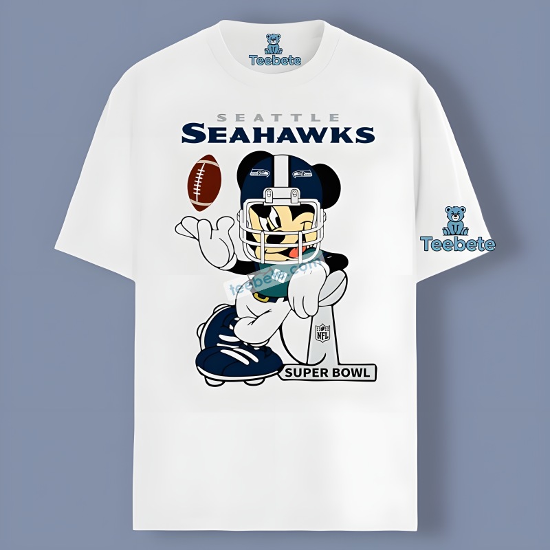 Mickey Mouse With Seattle Seahawks Supper Bowl Shirt Idea