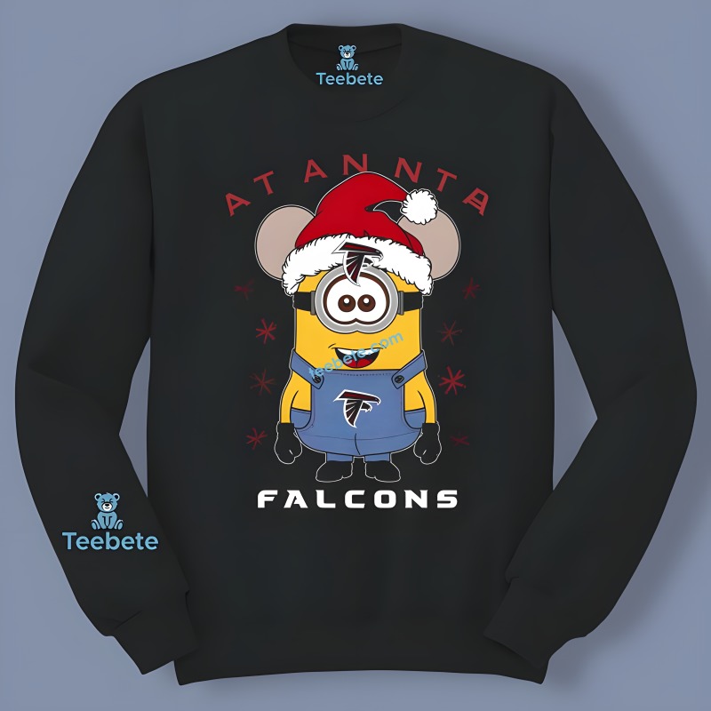 Minion Mouse Spreads Christmas Joy With Falcons Long Sleeve Men Women Minion Mouse Spreads Christmas Joy With Falcons Long Sleeve Men Women