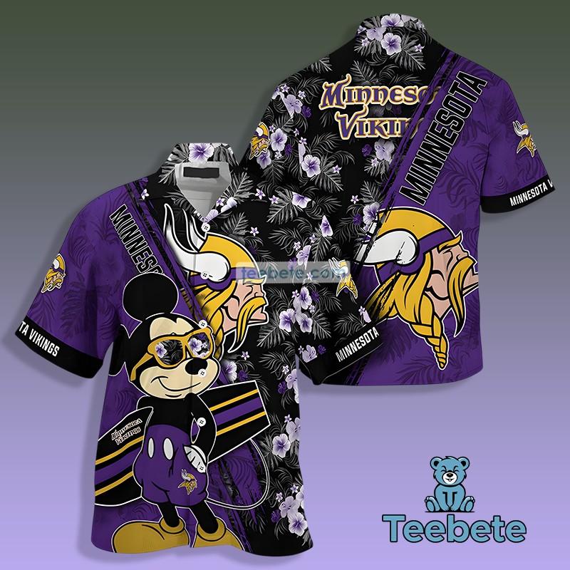 Minnesota Vikings Mickey Beach Purple Hardaddy Hawaiian Shirts