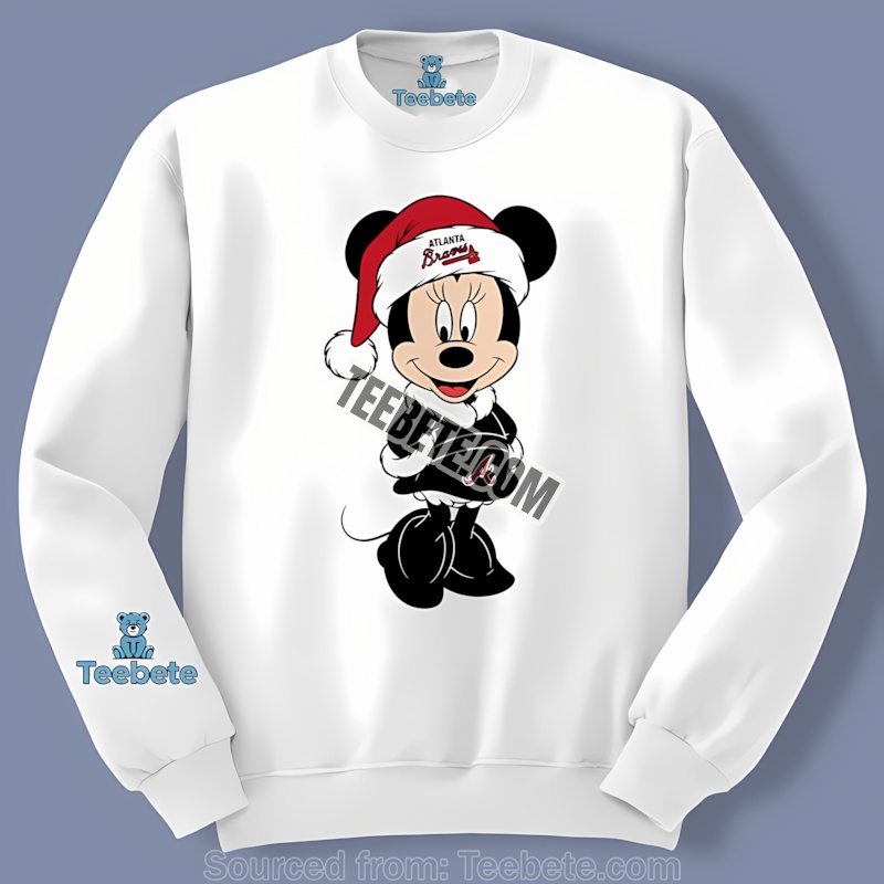 Minnie Mouse Atlanta Braves Christmas Cotton Long Sleeve Minnie Mouse Atlanta Braves Christmas Cotton Long Sleeve