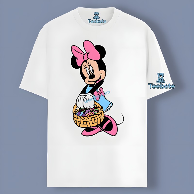 Minnie Mouse With Easter Eggs Basket Unisex Shirt