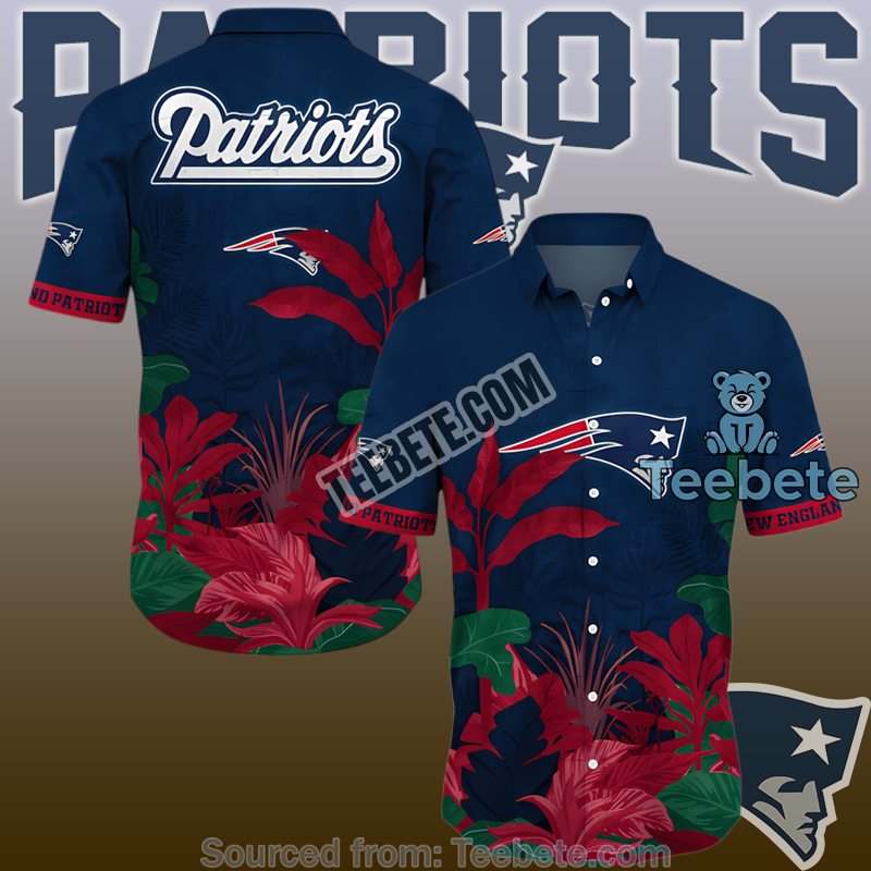 New England Patriots Vs Banana Tree Navy Red Quality Hawaiian Shirts
