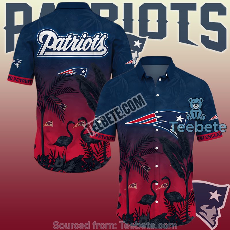 New England Patriots Vs Flamingo Banana Tree Navy Royal Hawaiian Shirts