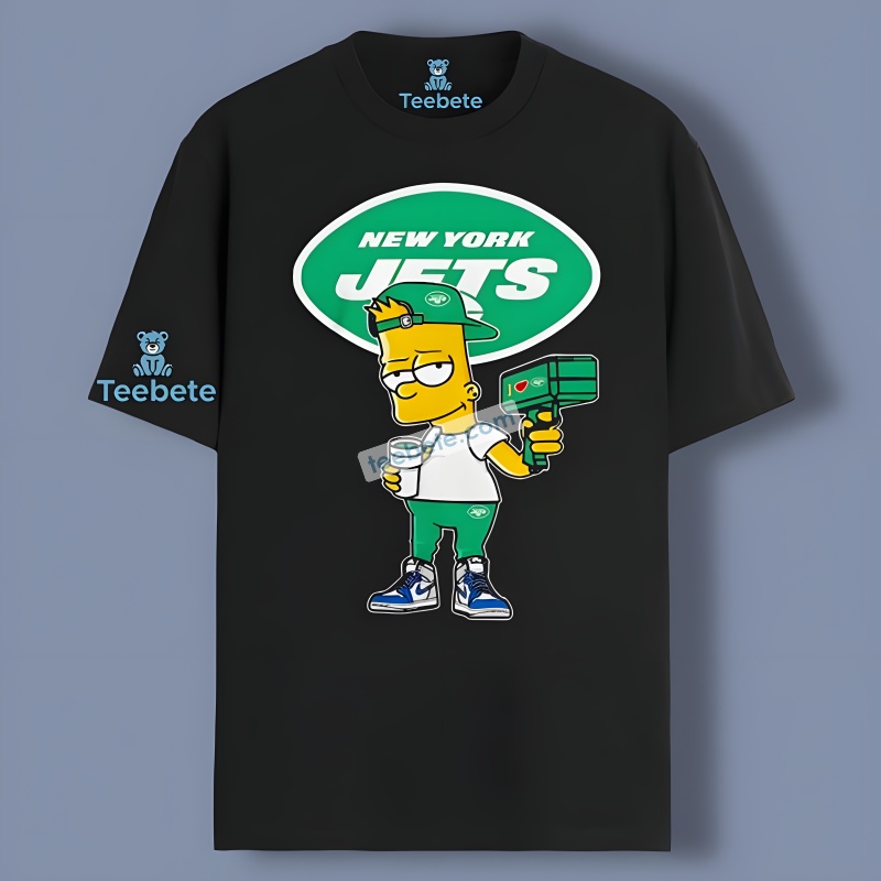 New York Jets Bart Simpson Character Shirt Design