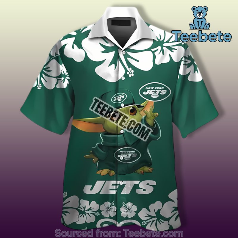 New York Jets Featuring Baby Yoda Green Unisex Hawaiian Shirts