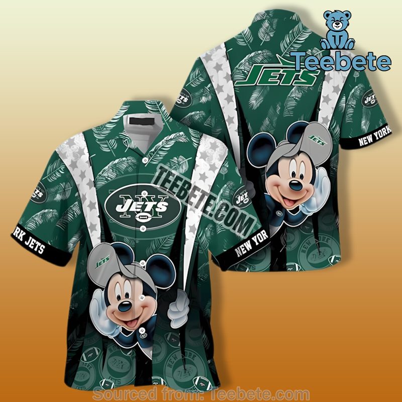 New York Jets Tropical Mickey Mouse Green Hawaiian Outfit Male