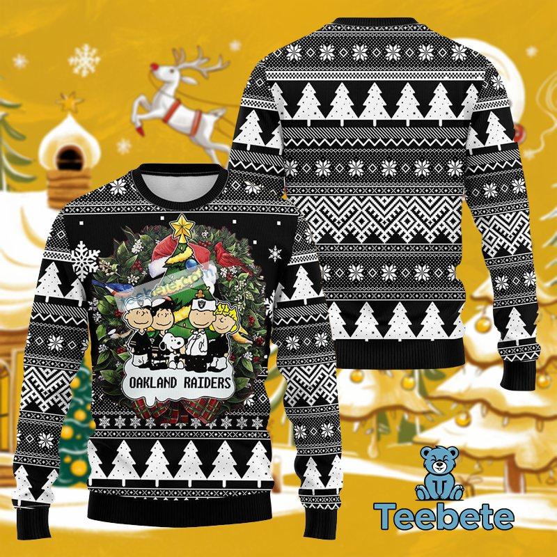 Oakland Raiders Snoopy Christmas Ugly Sweater Family Matching