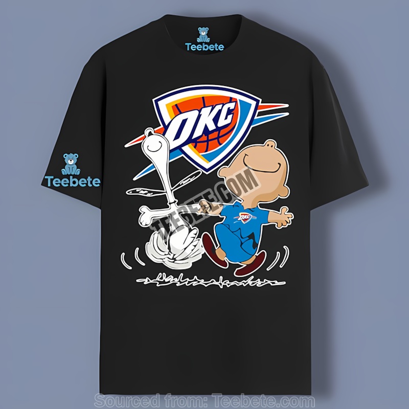 Oklahoma City Thunder Snoopy Charlie Brown Dance Okc Peanuts Team Shirt