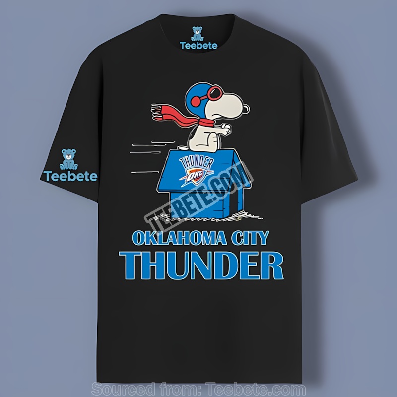 Oklahoma City Thunder Snoopy Doghouse Graphic Shirt Design