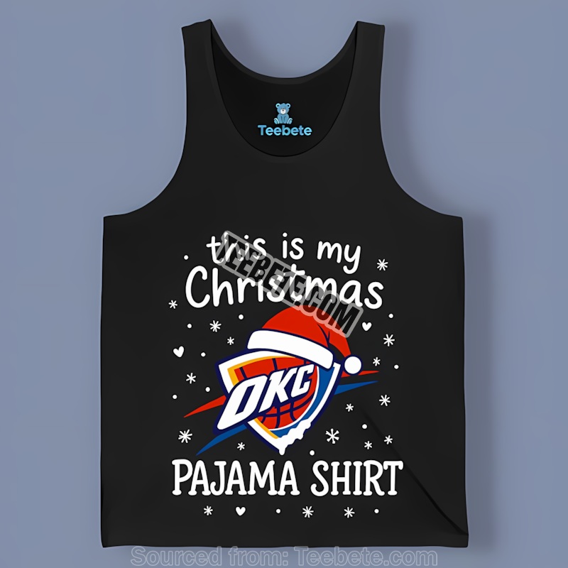 Oklahoma City Thunder This Is My Christmas Pajama Tanktop Oklahoma City Thunder This Is My Christmas Pajama Tanktop