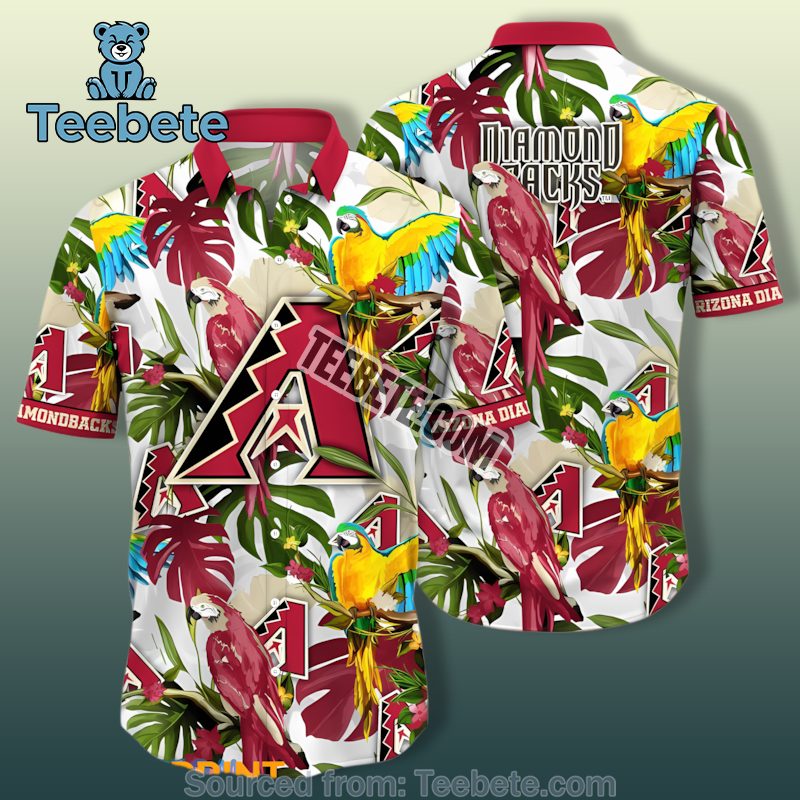 Parrot Island Red Cheap Arizona Diamondbacks Hawaiian Shirts