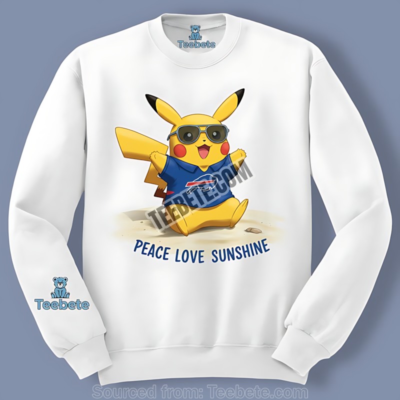 Peace Love Sunshine Pikachu Buffalo Bills Long Sleeve Peace Love Sunshine Pikachu Buffalo Bills Long Sleeve