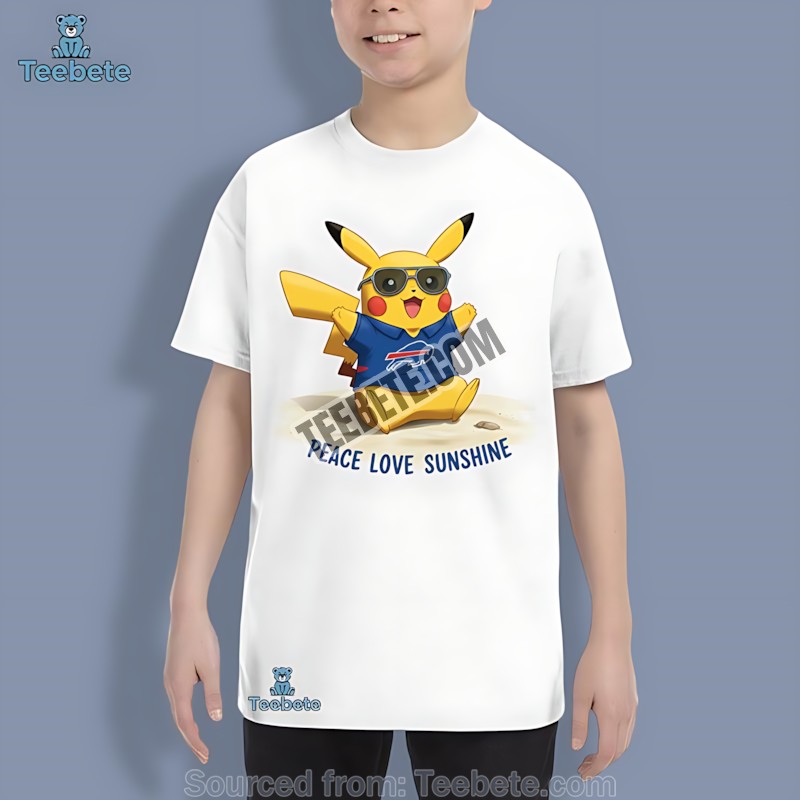 Peace Love Sunshine Pikachu Buffalo Bills Youth T-Shirt Peace Love Sunshine Pikachu Buffalo Bills Youth T-Shirt