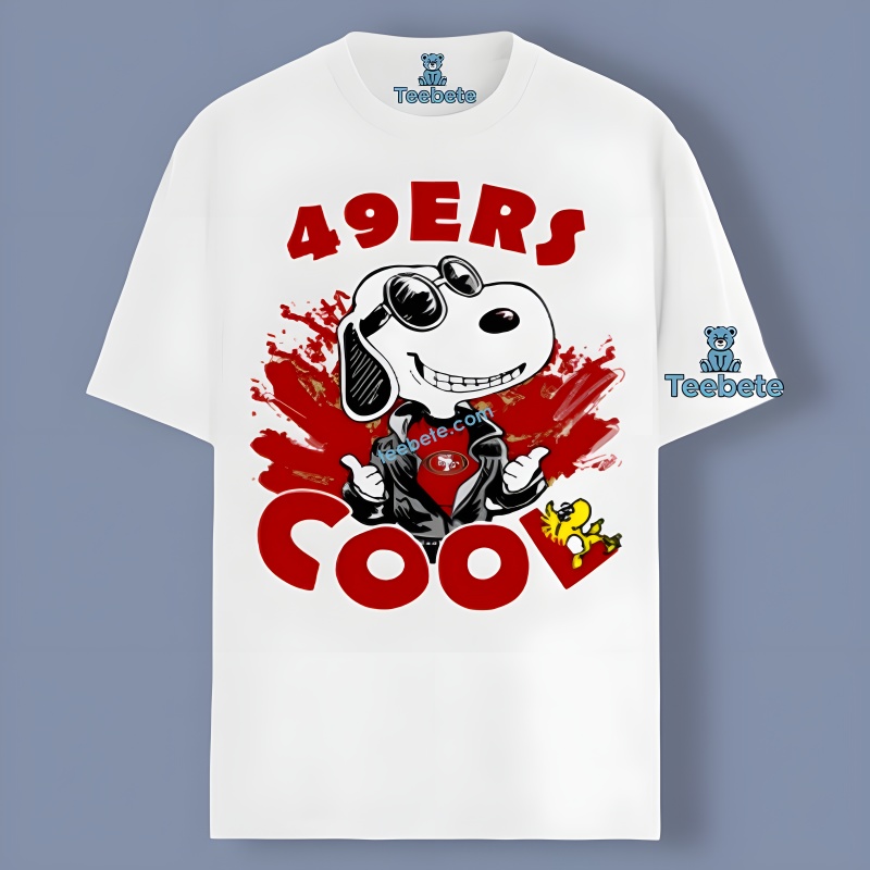 Peanuts San Francisco 49Ers Joe Cool Snoopy Woodstock Graphic Shirt