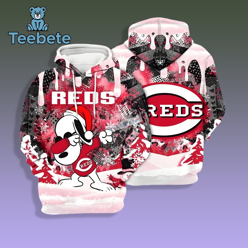 Cincinnati Reds Peanuts Snoopy Christmas Ugly 3D Hoodie Art