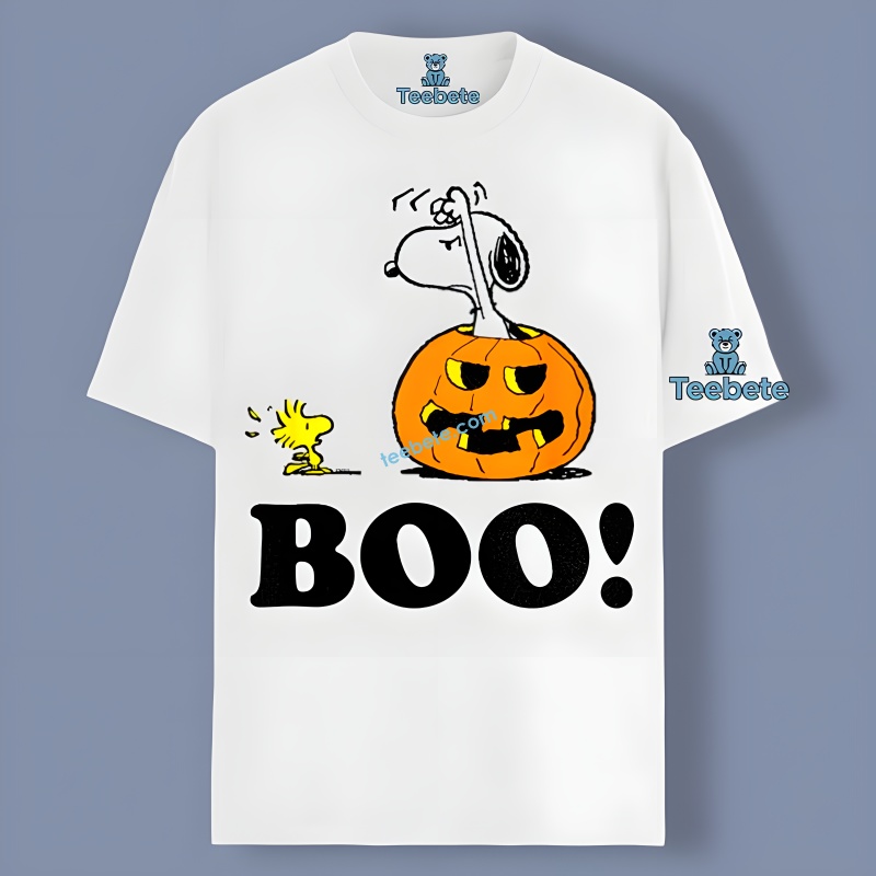 Snoopy Pumpkin Carving Halloween Fan Tee Peanuts Collectio