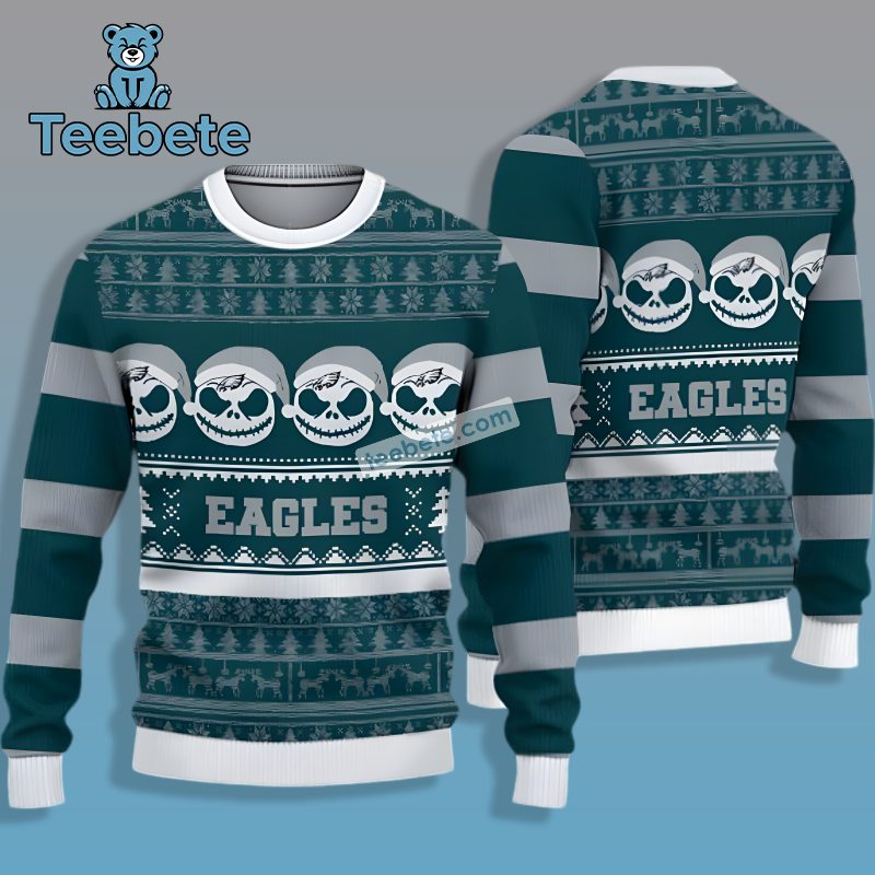 Philadelphia Eagles Jack Skellington Ulgy Sweater