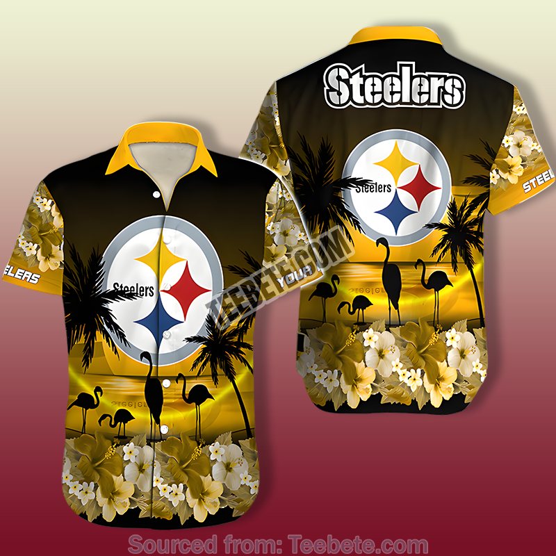 Pittsburgh Steelers Yellow Flamingo Subtle Personalized Hawaiian Shirt