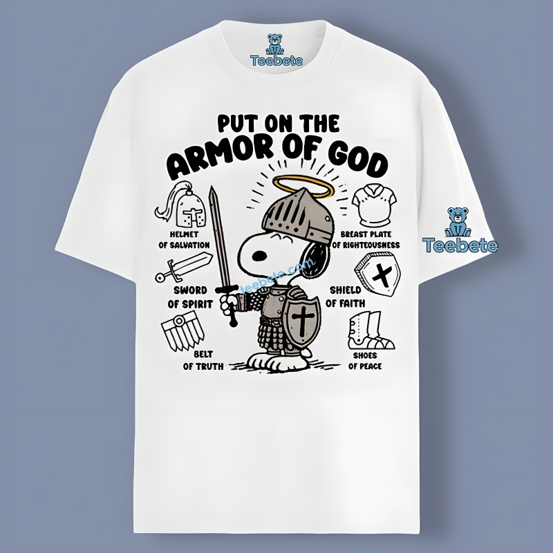 Snoopy Roman Warrior Tshirt Armor Of God Theme