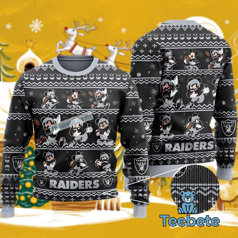 Las Vegas Raiders Mickey Mouse Ugly Sweater Players Funny Unisex