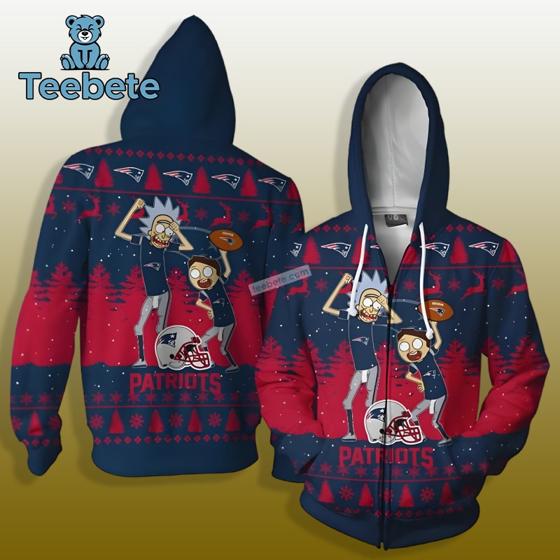 New England Patriots Santa Claus Is Coming 3D Hoodie Blue Design