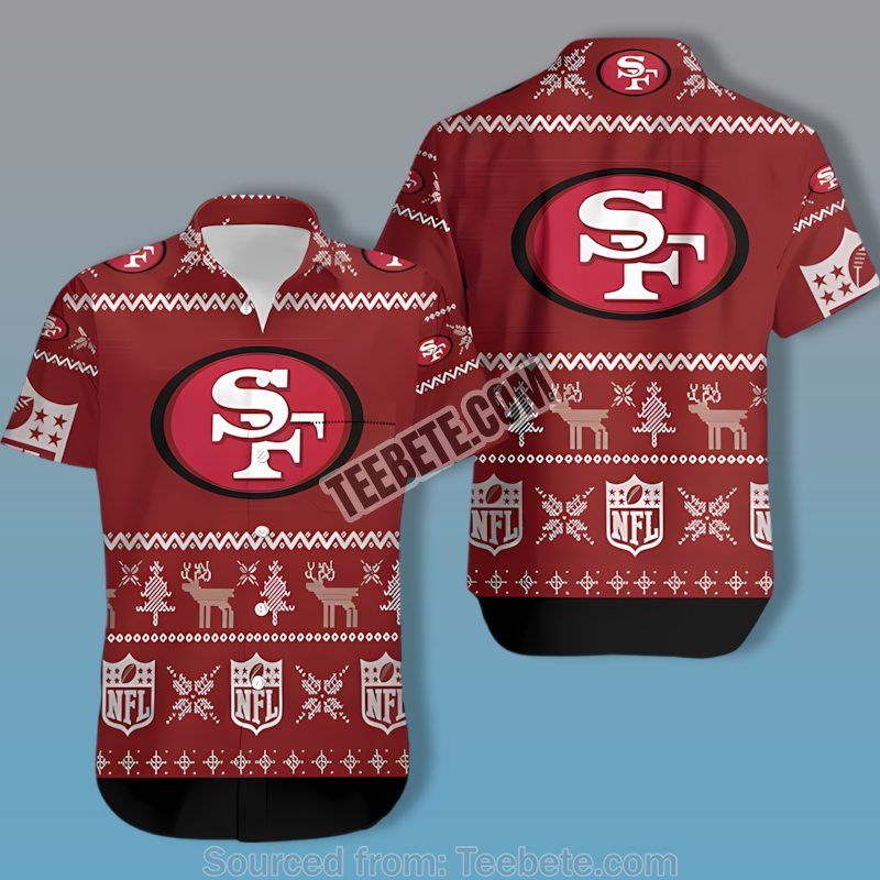 San Francisco 49Ers Christmas Ugly Pattern Red Hawaiian Style Shirt