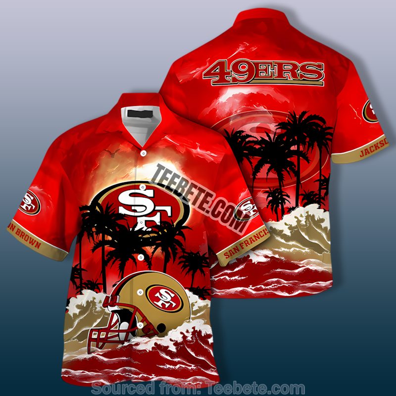 San Francisco 49Ers Chrysanthemum Red Cute Hawaiian Shirt