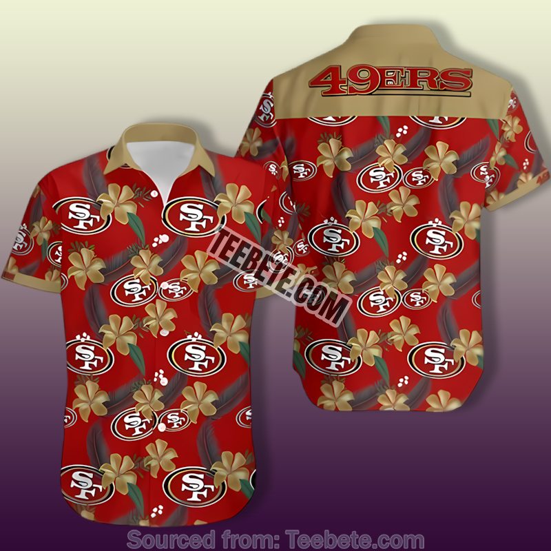 San Francisco 49Ers Hibiscus Beach Red Hawaiian Style Shirt