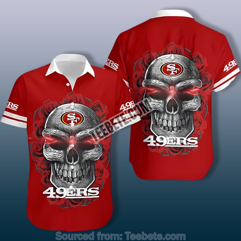 San Francisco 49Ers Skull Red Best Hawaiian Shirt