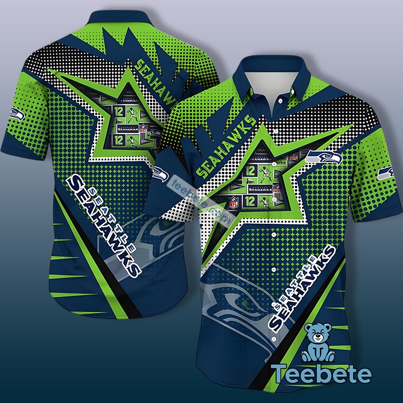 Seattle Seahawks And Team Green Funny Hawaiian Shirts