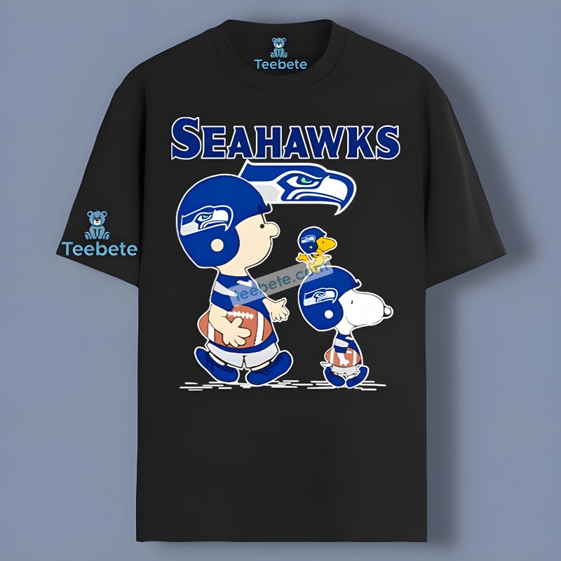 Snoopy Charlie Brown Player Seattle Seahawks Graphic Shirt