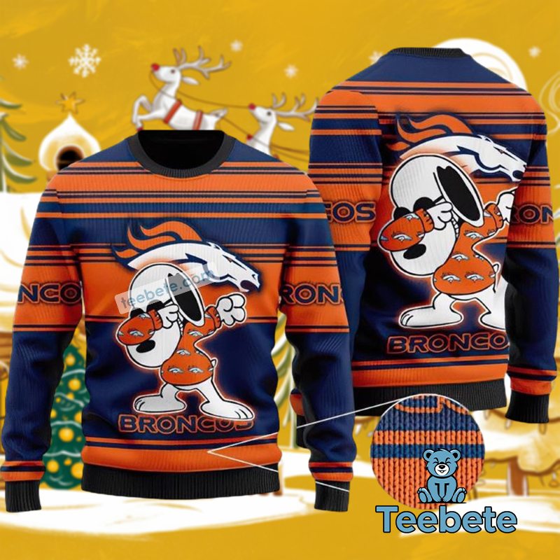 Denver Broncos Snoopy Christmas Ugly Sweater Orange Best Unisex