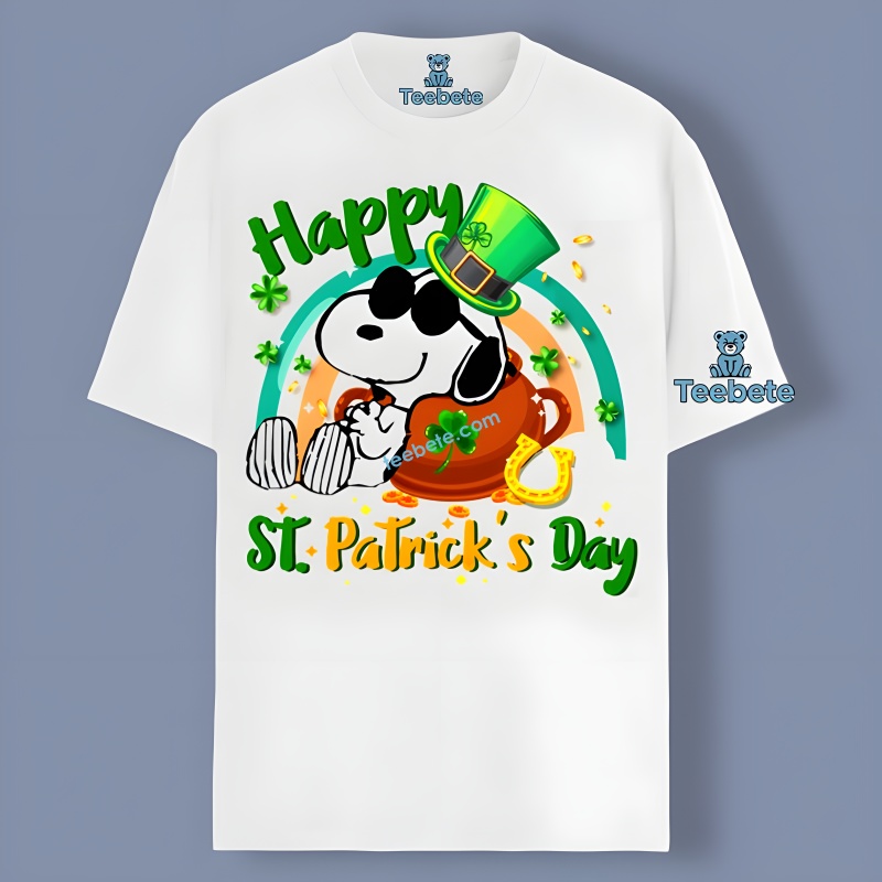 Snoopy Dog St Patricks Day Lucky Shamrock Unisex Shirt