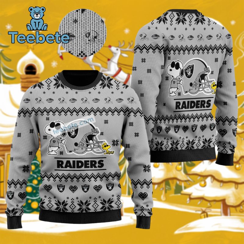 Las Vegas Raiders Snoopy Christmas Ugly Sweater Womens