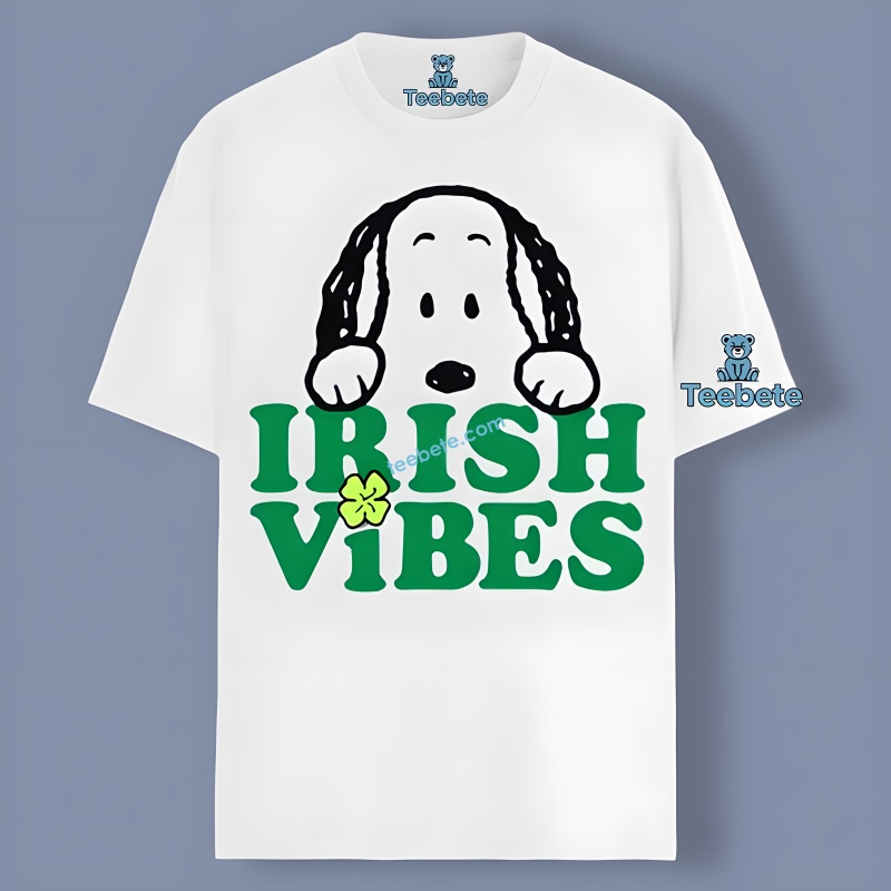 Snoopy Peanuts Irish Vibes Shamrock Graphic Shirt