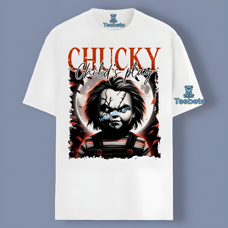 Chucky Face Retro Tshirt Childs Play Horror Apparel