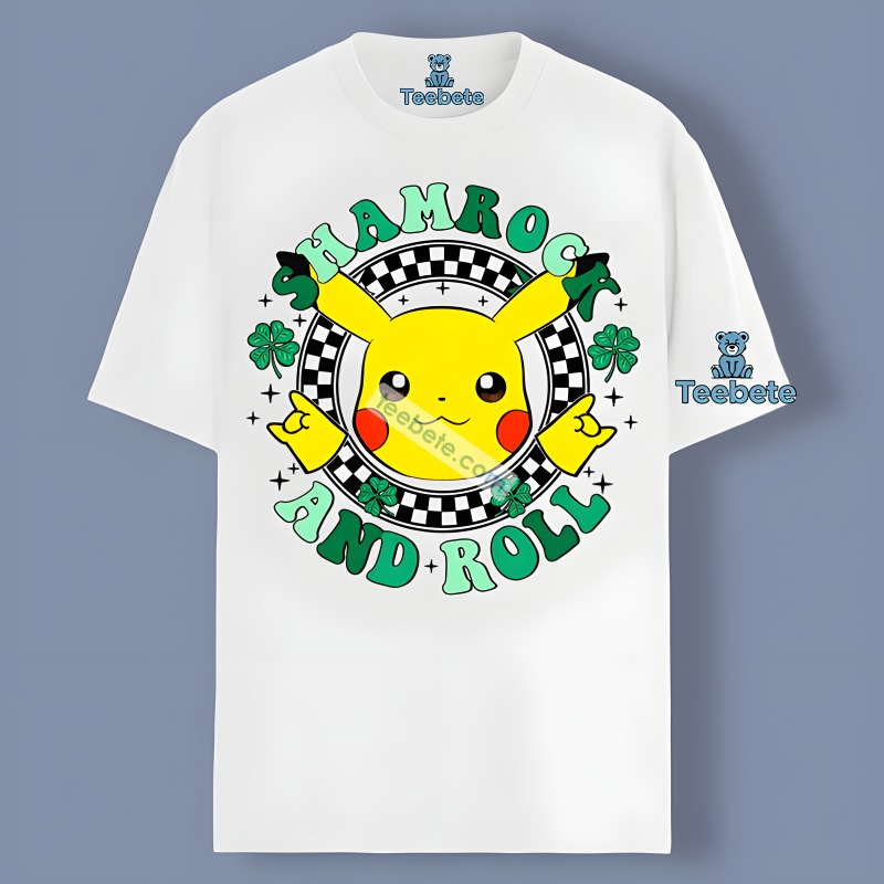 St Patrick Day With Pikachu Shamrock And Roll Shirt Men Women
