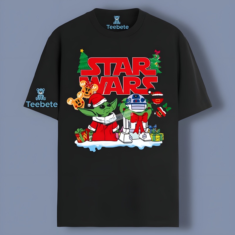 Star Wars Christmas Baby Yoda And R2D2 Garphic Shirt