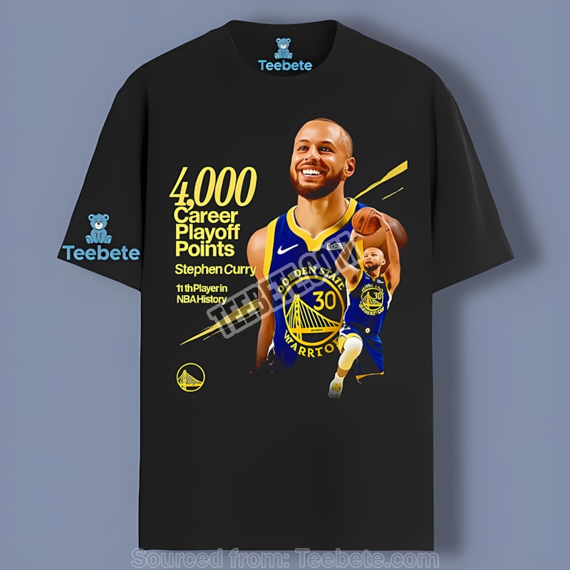 Stephen Curry 4000 Playoff Points Golden State Warriors Vintage Shirt