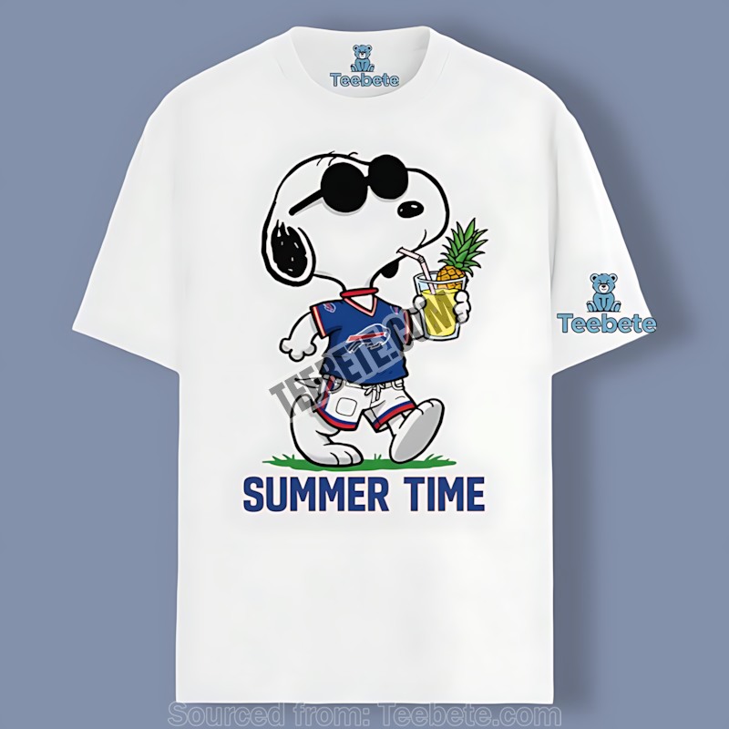 Summer Time Buffalo Bills Snoopy Drink Pineapple Juice Shirt